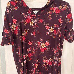 Women's Floral Print Blouse - GREAT COND